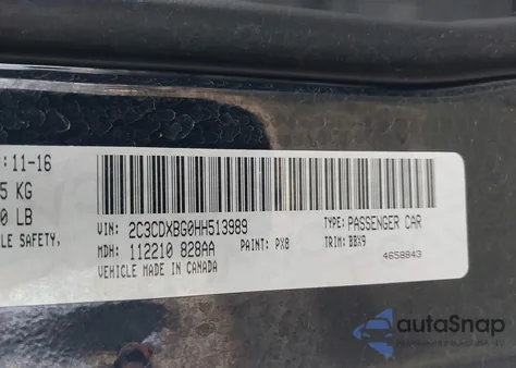 2017 Dodge Charger Se Rwd from USA, damaged, VIN 2C3CDXBG0HH513989